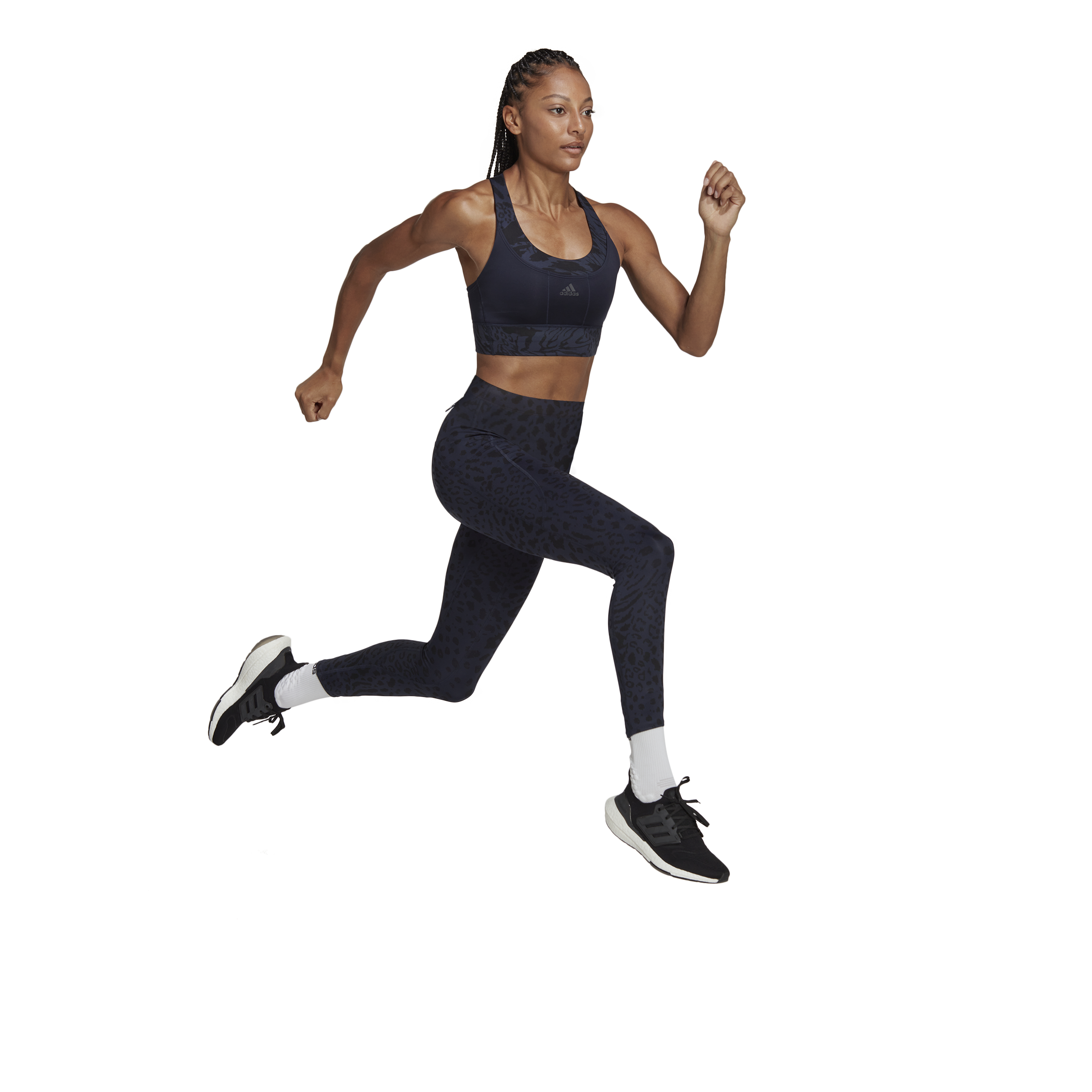 adidas Fast Impact High Rise Womens 7/8 Running Tights - Navy